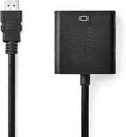 Nedis - HDMI™ Cable - HDMI™ Male - VGA Female / 3.5 mm Female - 1080p - Nickel-Plated - 0.20 m - Straight - PVC - Black