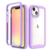 MCC Shockproof Bumper Case iPhone 13 mini Clear Back Cover Apple 2021 [Purple]