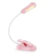 Rechargeable-Book-Light-for-Reading-in-Bed, 3000K Warm 6 LED 3 Brightness Pink