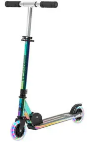 AF100 Folding Inline Scooter with Light Up Wheel - Rainbow Neochrome