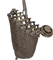 [Generisch] Mesh Bag, Antique Coin Holder, Handmade Vintage Purse, Retro Collector Bag, Medieval Coin Holder, Vintage Collector Wallet, Noble Coin Holder, Mesh Coin Bag, Retro Nets, silver, Siehe Beschreibung,