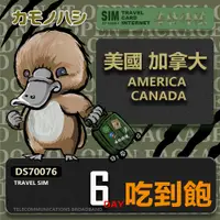 在飛比找PChome24h購物優惠-【鴨嘴獸 旅遊網卡】Travel Sim 美國 加拿大 6日