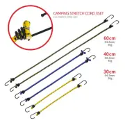 Heavy Duty 6pcs Bungee Cord Collection for Camping Luggage and Rope Hooking
