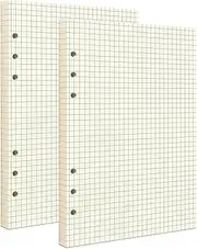 A5 Grid Refill Paper,100GSM Graph Rule Paper/Quad Rule Filler Paper for 6 Ring Refillable Binder/Planner/Diary Journals/Painting, 160 Sheets/320 Pages (Beige Grid-160 Sheets, A5)