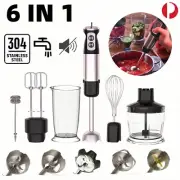 6IN1 Electric Stick Hand Blender 600W Stainless Steel Portable Mixer Food Beater
