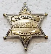 HOPALONG CASSIDY SHERIFF BADGE - 2 TONE PLATING - LE1000