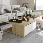 vidaXL Coffee Table White and Sonoma Oak 80x80x31 cm Engineered Wood 2BB