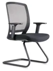 Rapidline Visitors Office Chair Boardroom Sled Base Seating Black Mesh Hartley V