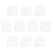 10pcs Spring Cord Lock Elastic Toggle Stopper Double Hole String Fastener, White