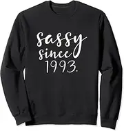 [X.Style] Sassy Since 1993 Birthday 30 Years Old 30th Cute Funny Sweatshirt ds1592 Sweater (XL) Black