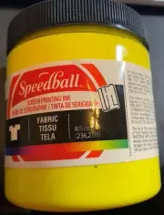 Speedball Fabric Screen Printing Ink 8 oz. Yellow- NEW Made in USA