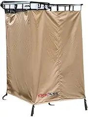 KickAss Shower Awning - Instant Ensuite Tent, Toilet & Camping Change Room Mounts to Vehicle, 210cm Tall, Hardware Included, Heavy Duty Fabric, Waterproof Bag, Sturdy Zippers, Easy Set Up