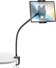 Gooseneck Tablet Holder, Heavy Duty Desk/Bed Phone iPad Stand, Flexible Arm Clip Mount for iPad Pro 9.7, 11, 12.9/Air/Mini, iPhone, Samsung Galaxy Tabs, Nintendo Switch, More 4-13" Devices
