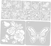 COHEALI Butterfly Stencil Set 12pcs Graffiti Wall Art Stencils DIY Craft Journaling Large