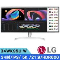 在飛比找momo購物網優惠-【LG 樂金】34WK95U-W 34型 Nano IPS 