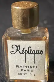 Vintage Mini Perfume Replique by Raphael Paris France Glass Bottle Full