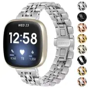 StrapsCo Stainless Steel Jubilee Watch Band w/ Hidden Clasp for Fitbit Versa 3