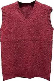 [JEShifangjiusu] Men'S Sweater Vest Lightweight V Neck Pullover Sweater Knitwear Sleeveless Cable Knit Casual Slim Fit Vest
