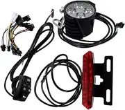 JECOMPRIS Multi Function Electric Bike Tail Light Kit with Turn Signal Horn Switch LED Lights Easy to Install for Electric Bikes Scooters and Motorcycles