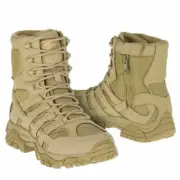 Merrell Men's J15841 Moab Side Zip Soft Toe Waterproof 8" Tactical Boot Coyote