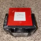 NEW MICHAELS RED Photo Coasters Square Glass Set of 4 LAZY SUSAN HOLDER! SEE!