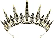 Black Crown Gothic Tiara for Women, Fufuddz Queen Snake Crowns Halloween Costume Sea Witch Vampire black Tiaras Princess Accessories Wedding Prom Birthday Hair Headband, metal