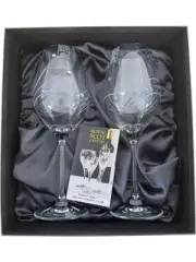 Royal Scot Crystal Wine Glasses Set of 2 Hand Cut Swarovski Elements NEW Boxed