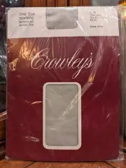 Vintage Crowley's All Nylon Garter Required Nylon Grey Stockings 8 1/2 - 11 1/2
