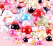 800 pieces mixed colors & sizes flat back resin Pearl Cabochons