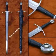 38'' Hand-Forged Medieval Knight Sword With Scabbard, Battle Ready Viking Sword.