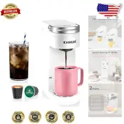 Compact Single Serve Coffee Maker for K Cups - Fits 7.3" Travel Mugs