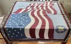 VTG Machinist Polital League Patriotic Flag Cotton Throw Blanket USA Made New OS
