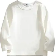 [HahaNice] Boys Long Sleeve T Shirt Kids Plain Basic Girls Tops 18M-7Y
