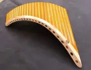 LEFT HAND PAN FLUTE 24 PIPES LEFT HANDED ALTO PAN FLUTE YELLOW + SOFT CASE