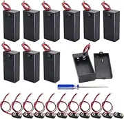 10 x Battery Holder with On/Off Switch and Cable, 9 V, Closed Casing, Battery Compartment, Battery Holder Storage Box, 10 x 9 V Battery Clip for Arduino Electric Toys