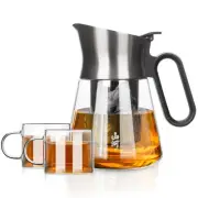 Design Glass Teapot with Infuser with 2 Cups, 23oz Small Loose Leaf Steeper P...