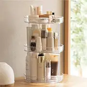 ROWNYEON Spinning Makeup Organizer 360 Rotating 3 Tier Cosmetic Storage Shelf Display Case for Vanity, Bathroom, Perfume, Dressing Table, Toiletry