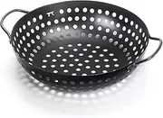 Outset QD70 Non-Stick Round Grill Wok Black 10.75 inch Diameter