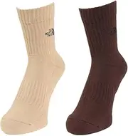 [THE NORTH FACE] TNF Logo 2P Crew Socks Demitasse Brown/Kelptan L, demitasse brown/kelptan, L