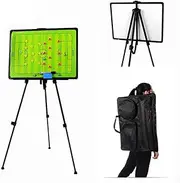 Joyeee Extra Large Magnetic Coaching Board, Soccer Tactics Board with Tripod Stand, Magnet, Pen, Dry Eraser and Carrying Bag, Full Football Pitch Layout, Training Equipment 23.6 x 17.7 inch