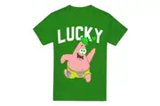 SpongeBob SquarePants Mens Lucky Patrick Star St Patricks Day T-Shirt (Kelly Green) - UTTV6378