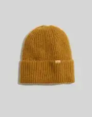 Madewell Hat Alpaca Blend Cuffed Beanie Vintage Gold Color Ribbed Toboggan NH391