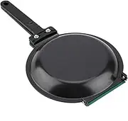 Qiilu Double Side Pancake Pan Double Sided Frying Pan Green Iron Double Side Non Stick Ceramic Coating Flip Frying Pan Pancake Maker Household Kitchen Cookware