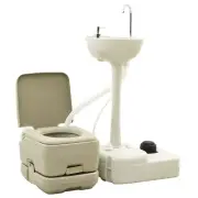 Portable Camping Toilet w/ Hand Wash Stand Outdoor Commode Potty Urinal Station
