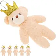 Abaodam 6Pcs Mini Plush Bear Keychain Pendants Soft Fluffy Stuffed Animal Decor for DIY Crafts Keyring Accessories Lightweight Present for Collectors