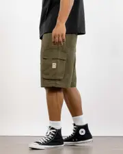 [S-Double] S-Double Men's Cargo Work Shorts in Army Green Size 32 32 Army Green