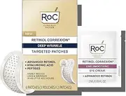 RoC Retinol Correxion Deep Wrinkle Non-Invasive Targeted Patches with Hyaluronic Acid + Firming Peptides for Forehead, 11 Lines, Crow’s Feet and Laugh Lines, (6 Patches) with Retinol Eye Packette
