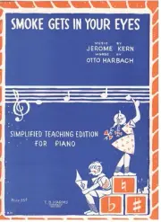 KERN-SMOKE GETS IN YOUR EYES SHEET MUSIC-SIMPLIFIED TEACHING EDITION FOR PIANO