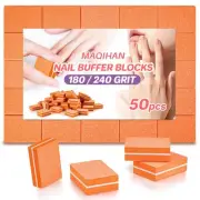 50pcs Nail Buffer Block - Acrylic Nail Buffer Polisher Pads 180/240 Grit