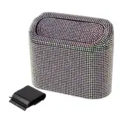 Car Trash Can Durable Car Door ABS Rhinestone Trash Bin Multicolor 1 Pc
